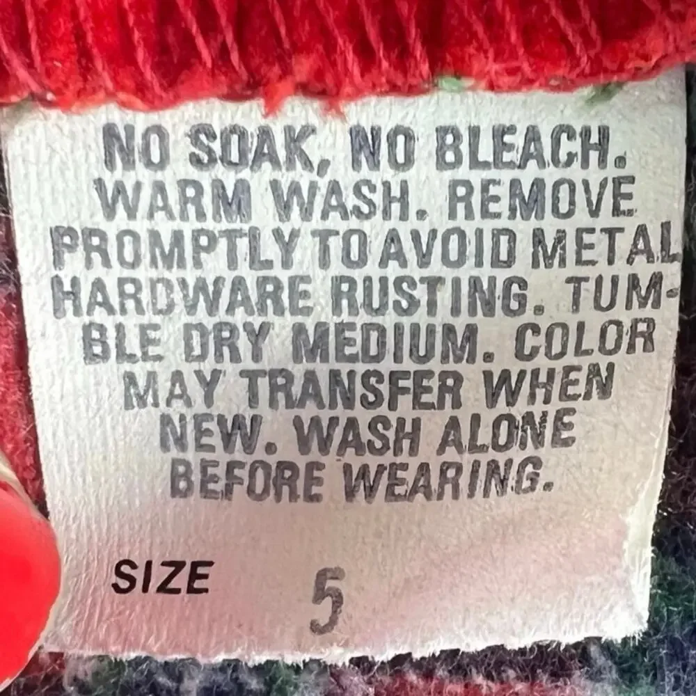 Vintage OshKosh BGosh Kids Corduroy Bib Overalls Size 5 Red Flannel Lined USA